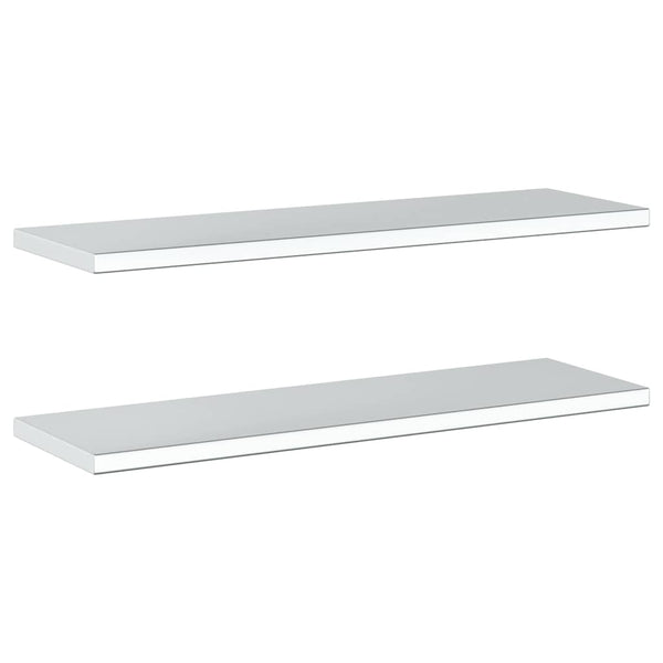 vidaXL Wall Shelves 2 pcs. 100x30 cm Silver Stainless Steel