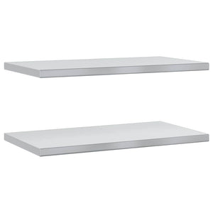 vidaXL Wall Shelves 2 pcs. 75x40 cm Silver Stainless Steel