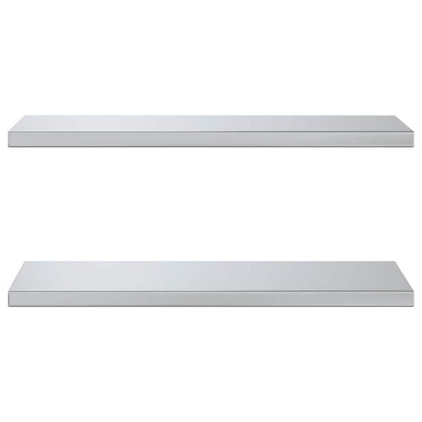 vidaXL Wall Shelves 2 pcs. 75x30 cm Silver Stainless Steel