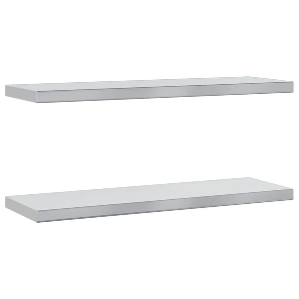 vidaXL Wall Shelves 2 pcs. 75x23.5 cm Silver Stainless Steel