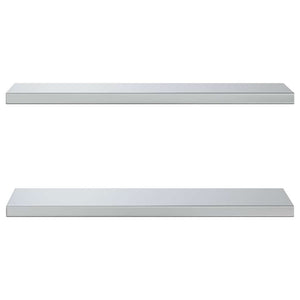 vidaXL Wall Shelves 2 pcs. 75x23.5 cm Silver Stainless Steel