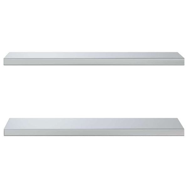 vidaXL Wall Shelves 2 pcs. 75x23.5 cm Silver Stainless Steel