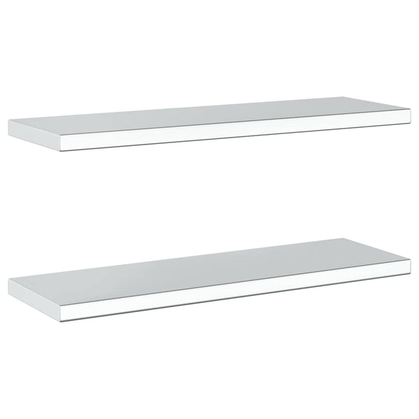 vidaXL Wall Shelves 2 pcs. 75x23.5 cm Silver Stainless Steel