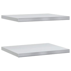 vidaXL Wall Shelves 2 pcs. 50x40 cm Silver Stainless Steel
