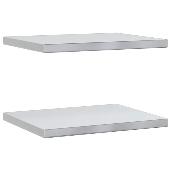 vidaXL Wall Shelves 2 pcs. 50x40 cm Silver Stainless Steel