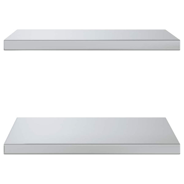 vidaXL Wall Shelves 2 pcs. 50x40 cm Silver Stainless Steel