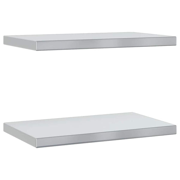 vidaXL Wall Shelves 2 pcs. 50x30 cm Silver Stainless Steel