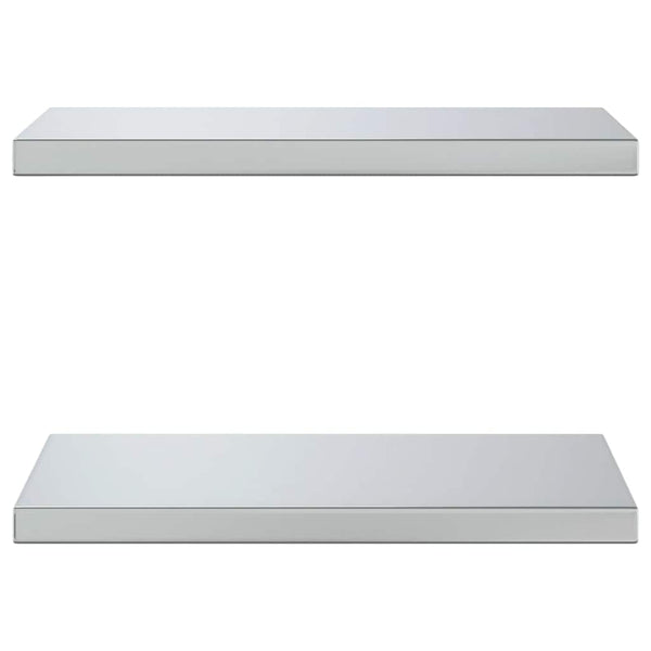 vidaXL Wall Shelves 2 pcs. 50x30 cm Silver Stainless Steel