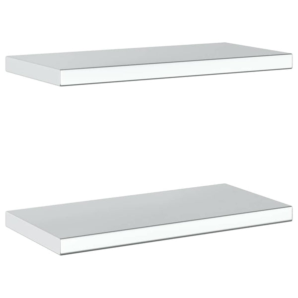 vidaXL Wall Shelves 2 pcs 50x23.5 cm Silver Stainless Steel