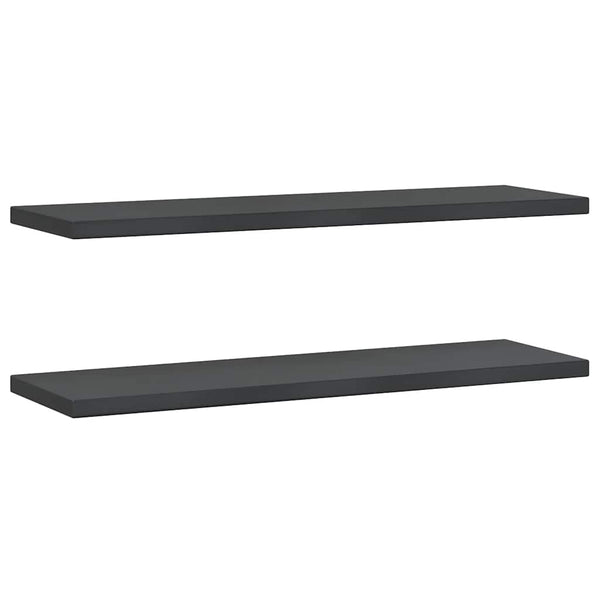 vidaXL Wall Shelves 2 pcs 100x30 cm Black Stainless Steel