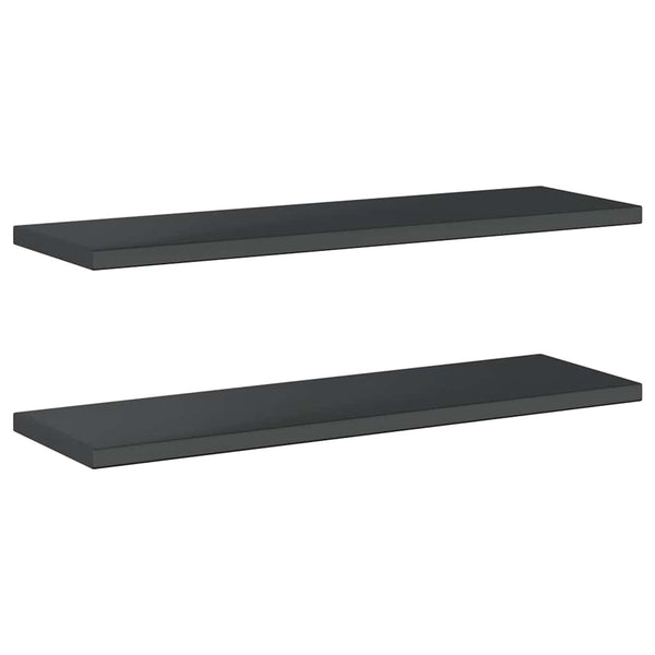 vidaXL Wall Shelves 2 pcs 100x30 cm Black Stainless Steel