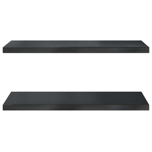 vidaXL Wall Shelves 2 pcs 75x40 cm Black Stainless Steel