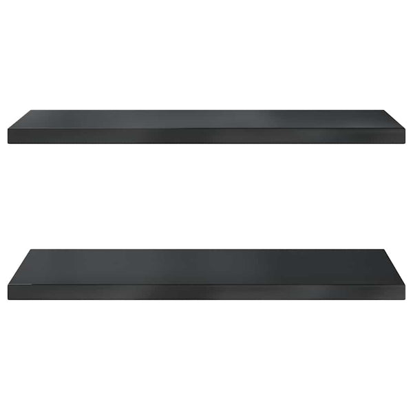 vidaXL Wall Shelves 2 pcs 75x40 cm Black Stainless Steel