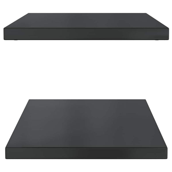 vidaXL Wall Shelves 2 pcs 75x40 cm Black Stainless Steel