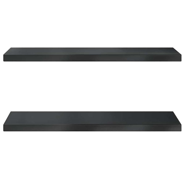 vidaXL Wall Shelves 2 pcs 75x30 cm Black Stainless Steel
