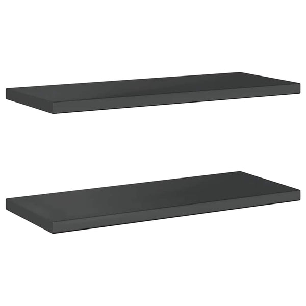 vidaXL Wall Shelves 2 pcs 75x30 cm Black Stainless Steel