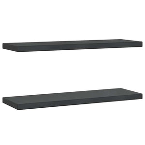 vidaXL Wall Shelves 2 pcs. 75x23.5 cm Black Stainless Steel