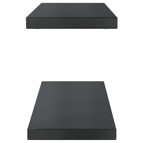 vidaXL Wall Shelves 2 pcs. 75x23.5 cm Black Stainless Steel