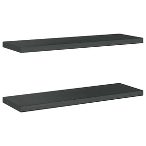 vidaXL Wall Shelves 2 pcs. 75x23.5 cm Black Stainless Steel