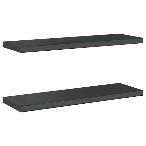 vidaXL Wall Shelves 2 pcs. 75x23.5 cm Black Stainless Steel