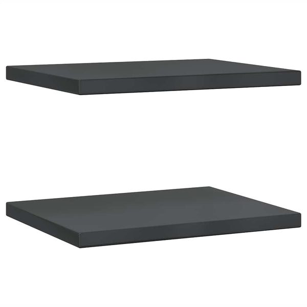 vidaXL Wall Shelves 2 pcs. 50x40 cm Black Stainless Steel