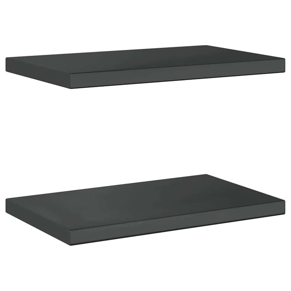 vidaXL Wall Shelves 2 pcs. 50x30 cm Black Stainless Steel