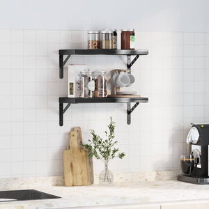vidaXL Wall Shelves 2 pcs. 50x23.5 cm Black Stainless Steel