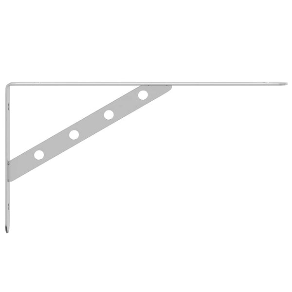 vidaXL Shelf Brackets 4 pcs 30x2.5x15.5 cm Silver Stainless Steel