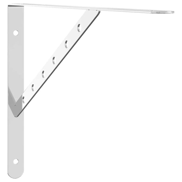 vidaXL Shelf Brackets 4 pcs. 40x2.5x25 cm Silver Stainless Steel