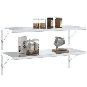 vidaXL Shelf Brackets 4 pcs. 40x2.5x25 cm Silver Stainless Steel