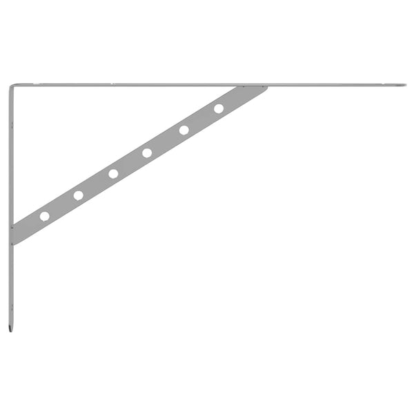 vidaXL Shelf Brackets 4 pcs. 40x2.5x25 cm Silver Stainless Steel