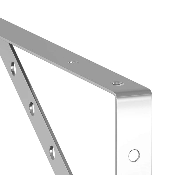 vidaXL Shelf Brackets 4 pcs. 40x2.5x25 cm Silver Stainless Steel