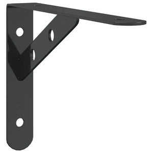 vidaXL Shelf Brackets 4 pcs. 20x2.5x14 cm Black Stainless Steel