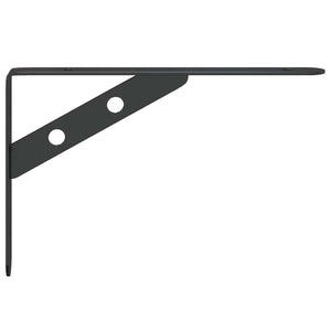 vidaXL Shelf Brackets 4 pcs. 20x2.5x14 cm Black Stainless Steel