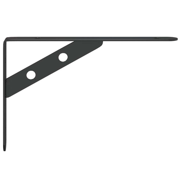 vidaXL Shelf Brackets 4 pcs. 20x2.5x14 cm Black Stainless Steel