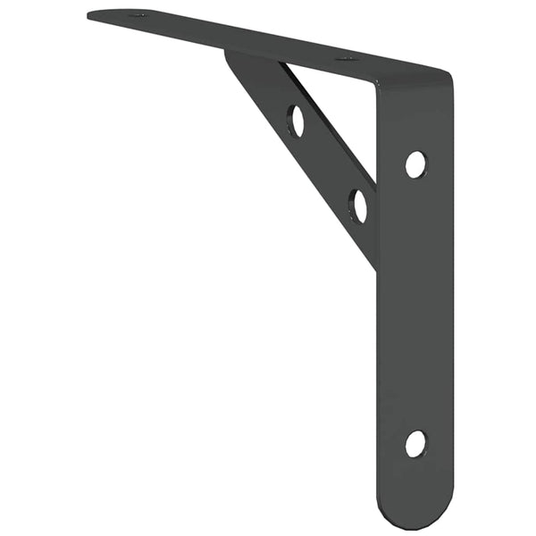 vidaXL Shelf Brackets 4 pcs. 20x2.5x14 cm Black Stainless Steel