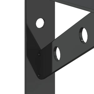 vidaXL Shelf Brackets 4 pcs. 20x2.5x14 cm Black Stainless Steel