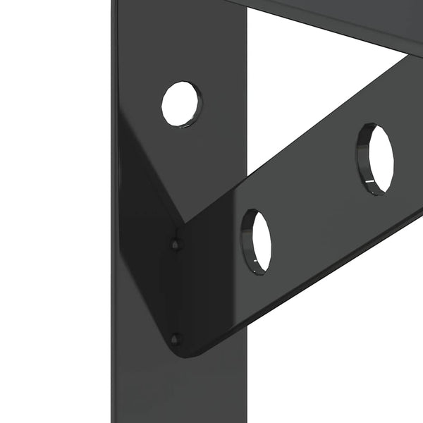 vidaXL Shelf Brackets 4 pcs. 20x2.5x14 cm Black Stainless Steel