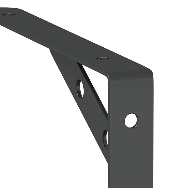 vidaXL Shelf Brackets 4 pcs. 20x2.5x14 cm Black Stainless Steel