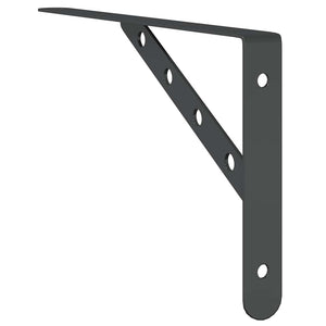 vidaXL Shelf Brackets 4 pcs. 30x2.5x15.5 cm Black Stainless Steel