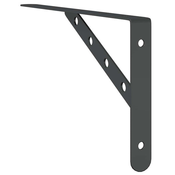 vidaXL Shelf Brackets 4 pcs. 30x2.5x15.5 cm Black Stainless Steel