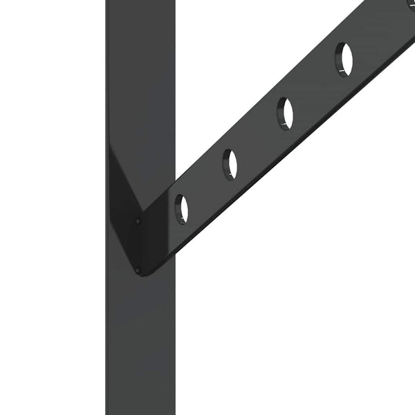 vidaXL Shelf Brackets 4 pcs. 30x2.5x15.5 cm Black Stainless Steel