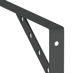 vidaXL Shelf Brackets 4 pcs. 30x2.5x15.5 cm Black Stainless Steel