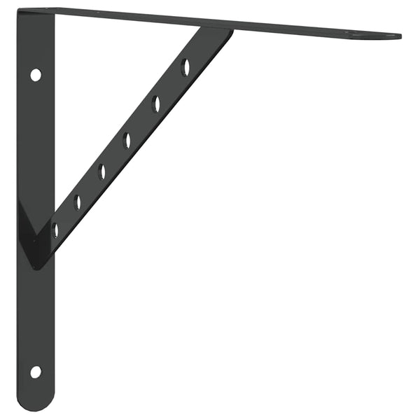 vidaXL Shelf Brackets 4 pcs. 40x2.5x25 cm Black Stainless Steel
