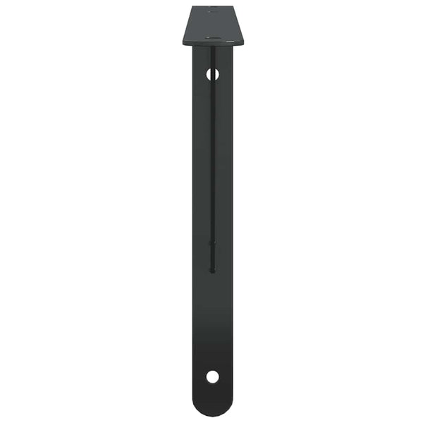 vidaXL Shelf Brackets 4 pcs. 40x2.5x25 cm Black Stainless Steel