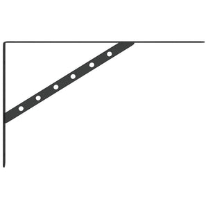 vidaXL Shelf Brackets 4 pcs. 40x2.5x25 cm Black Stainless Steel