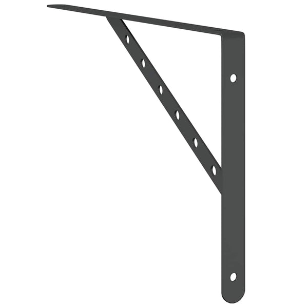 vidaXL Shelf Brackets 4 pcs. 40x2.5x25 cm Black Stainless Steel