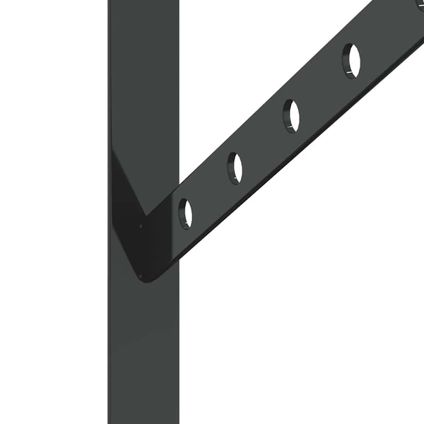 vidaXL Shelf Brackets 4 pcs. 40x2.5x25 cm Black Stainless Steel