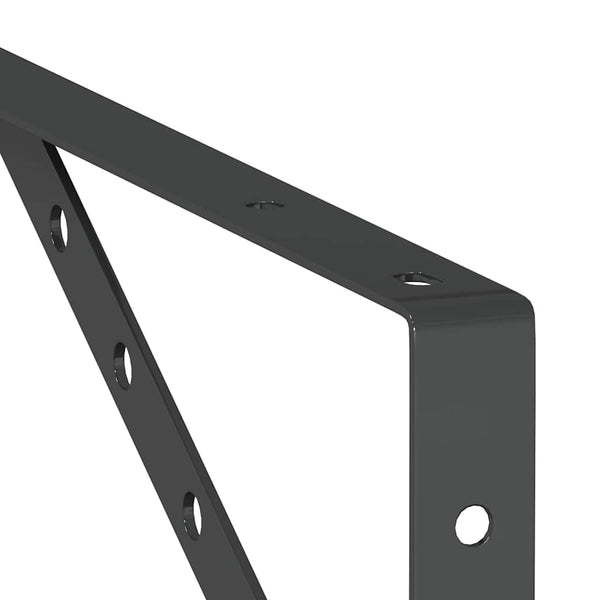 vidaXL Shelf Brackets 4 pcs. 40x2.5x25 cm Black Stainless Steel
