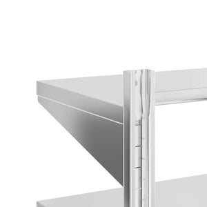 vidaXL Wall Shelf with 2 Tiers 100x30x60 cm Silver Stainless Steel